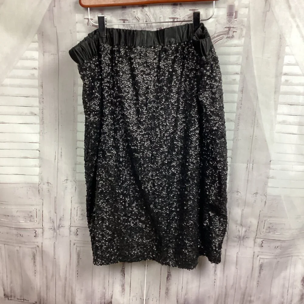 Lane Bryant Black Sequin Midi Skirt 18/20